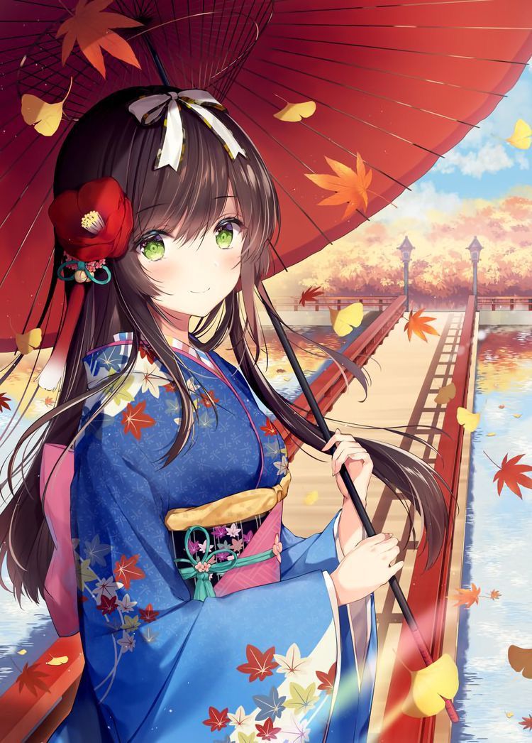 Ảnh anime nữ mặc kimono