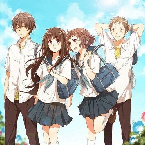 ảnh anime nhóm 4 người 2 nam 2 nữ