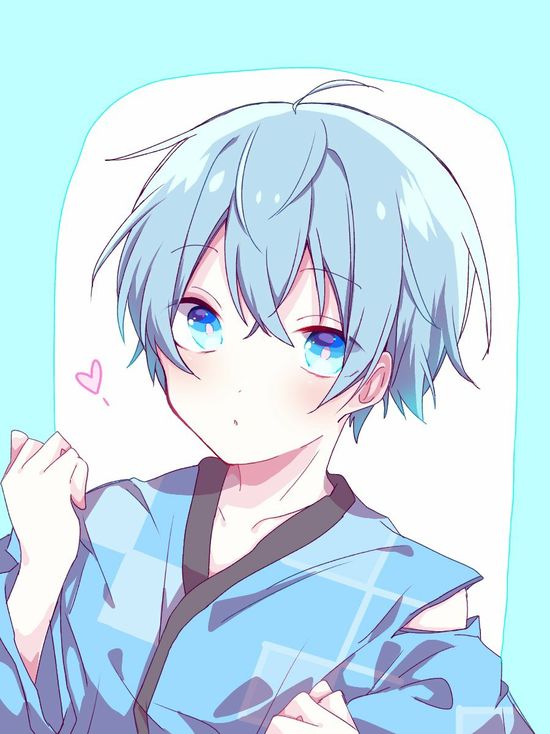 Anime boy tóc xanh cute