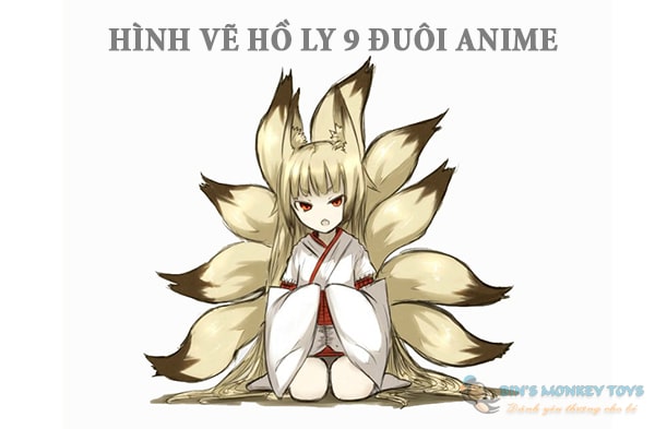 Hình vẽ hồ ly 9 đuôi anime độc đáo và mới lạ