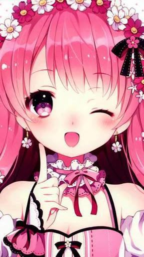 Ảnh anime thỏ con màu hồng cute, đáng yêu