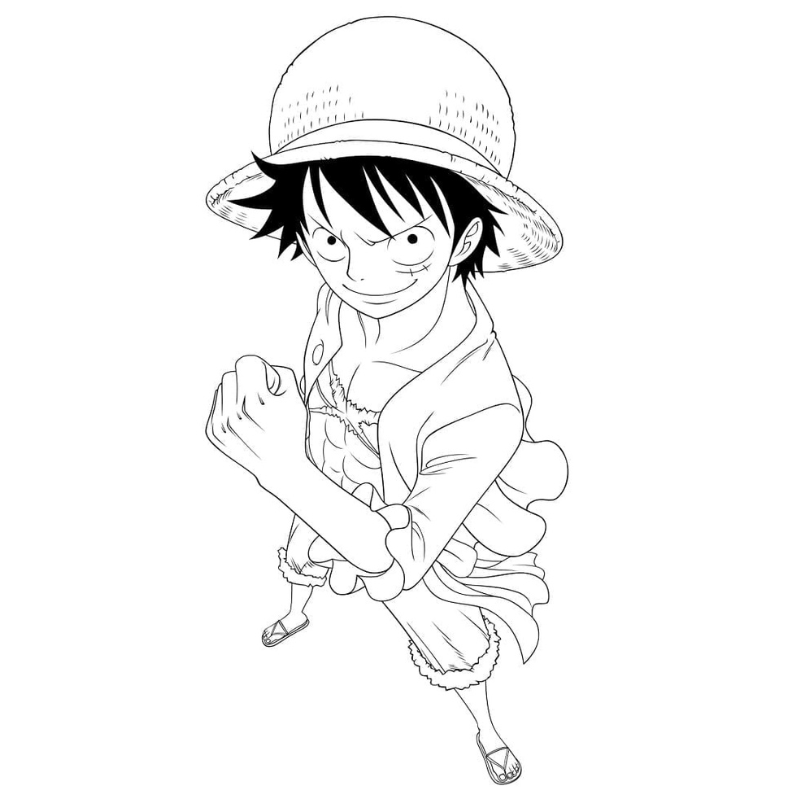 Luffy Và Bản Đồ Kho Báu Tác Phẩm Nghệ Thuật Tô Màu